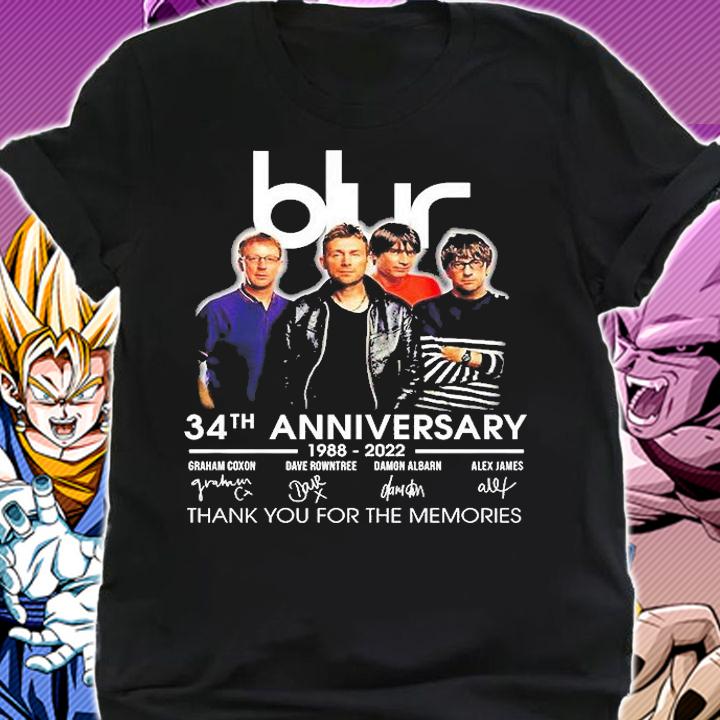 Blur Band 34th Anniversary 1988 2022 Thank You For The Memories Signature t-shirt shirt