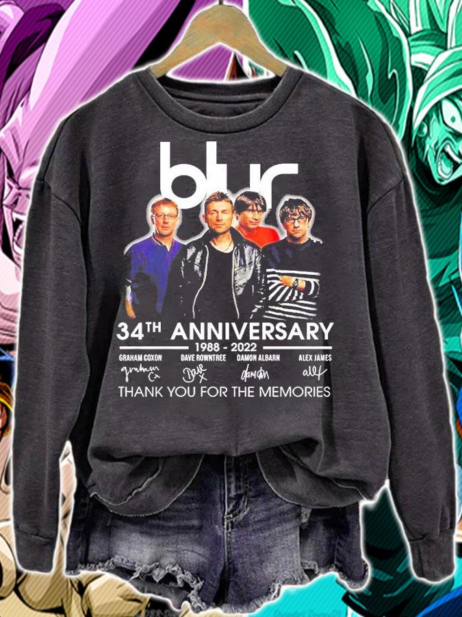 Blur Band 34th Anniversary 1988 2022 Thank You For The Memories Signature t-shirt sweatshirt