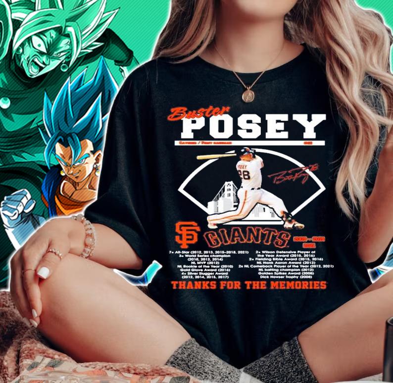 Buster Posey San Francisco Giants Signature Thanks For The Memories t-shirt woman shirt