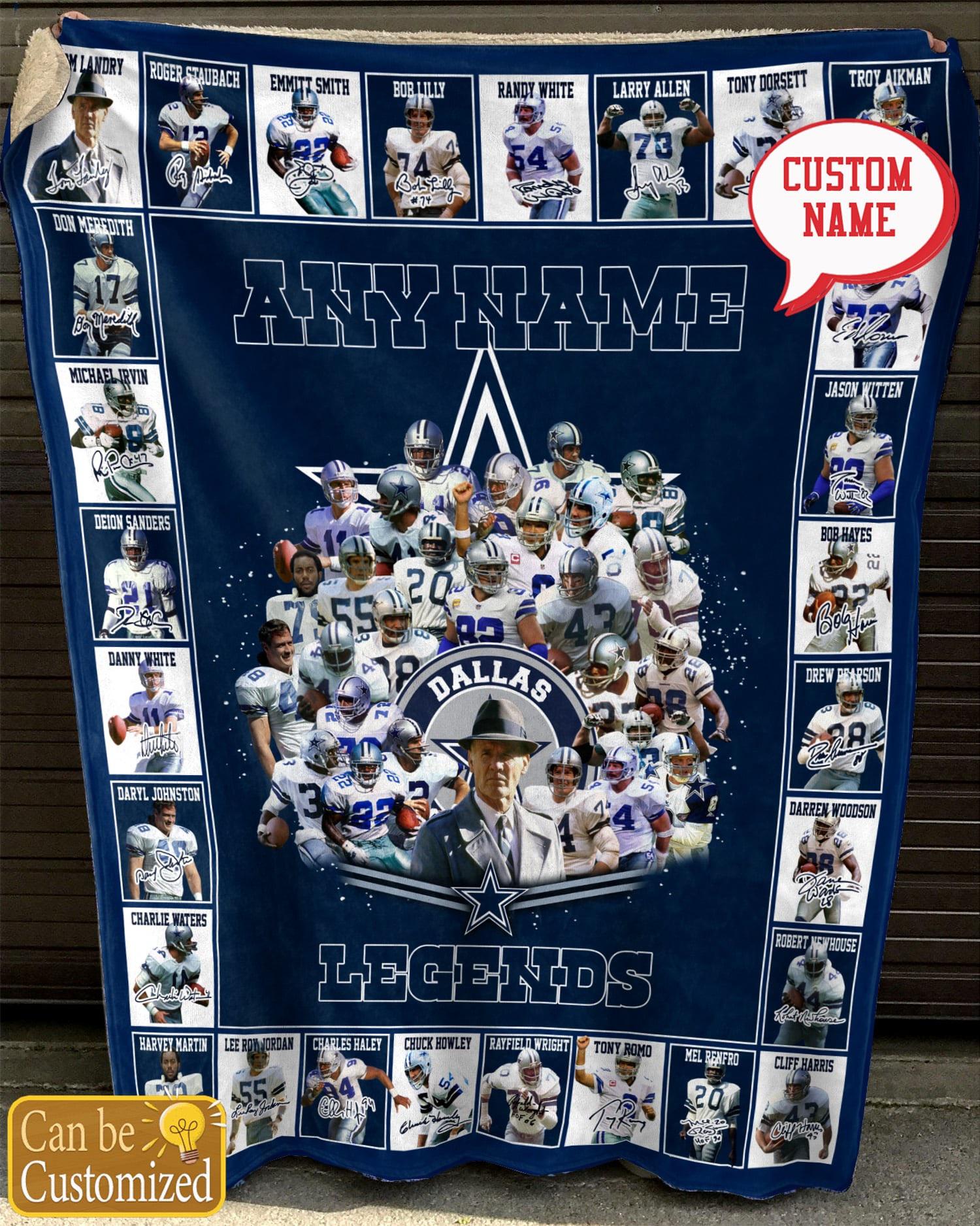 Dallas Cowboys Custom Any Name Legends Signature Quilt blanket shirt