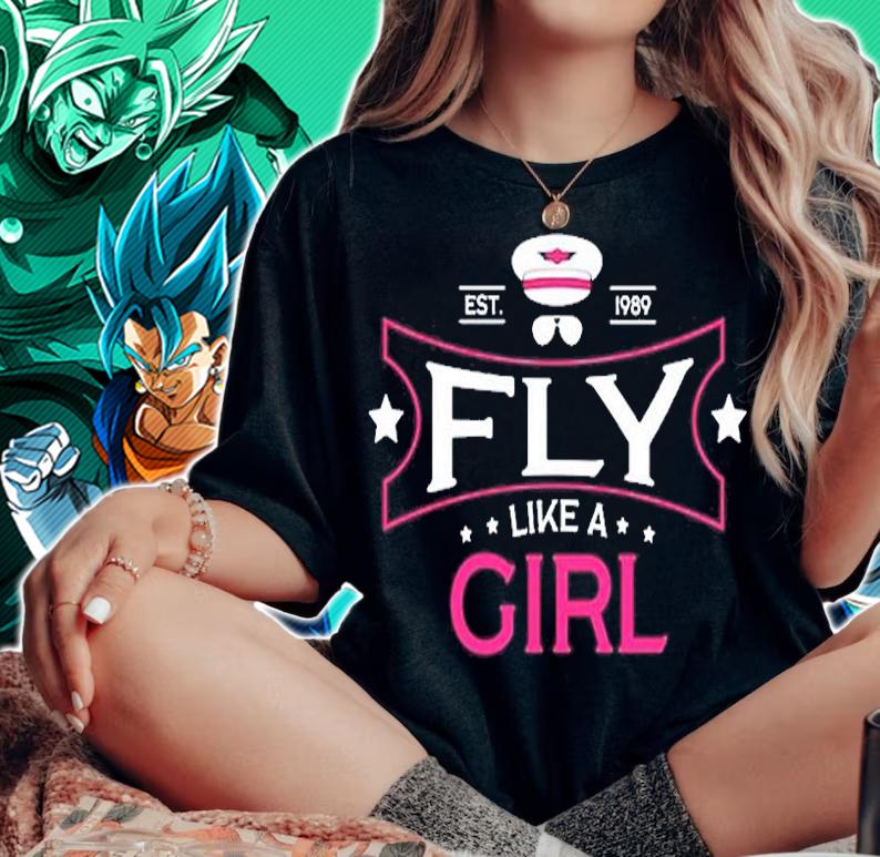 Fly Like A Girl Aviation Aircraft Pilot T-Shirt woman shirt