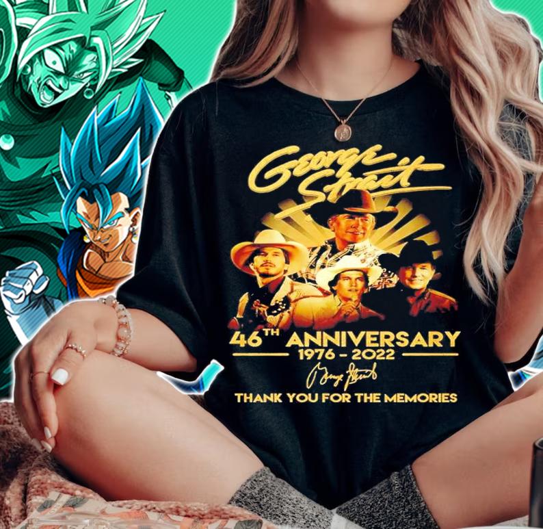 George Strait 46th Anniversary 1976 2022 Signature Thank You For The Memories t-shirt woman shirt