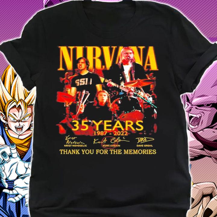 Nirvana Band 35 Years 1987 2022 Signature Thank You For The Memories t-shirt shirt