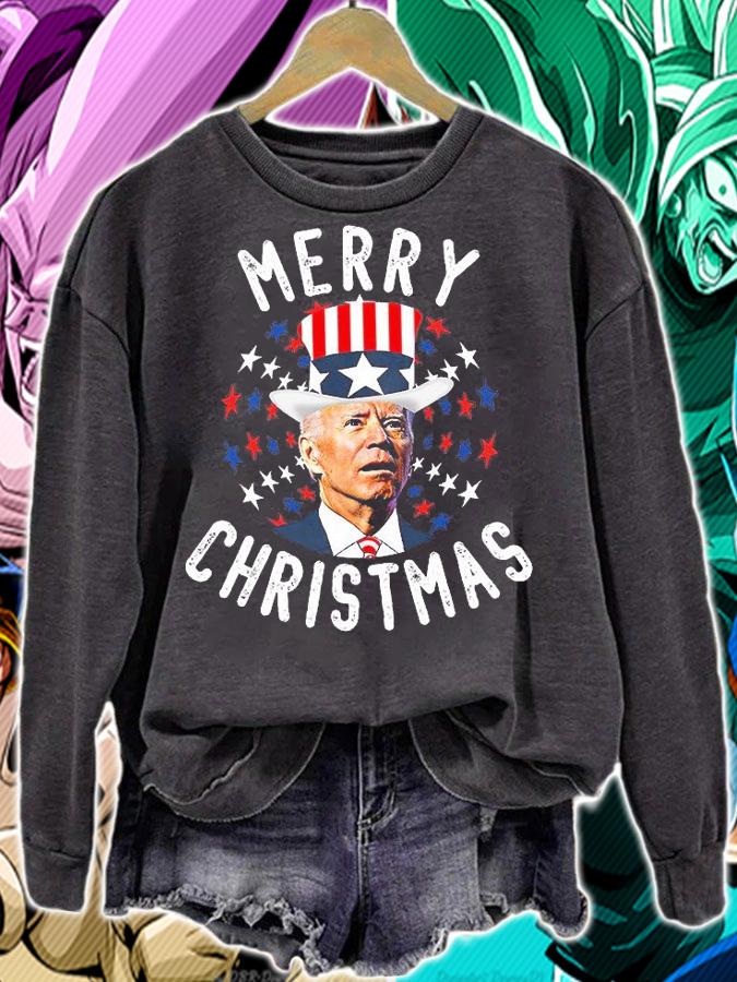 Anti Biden Merry Christmas Confused 4th Of July American Flag t-shirt sweatshirt