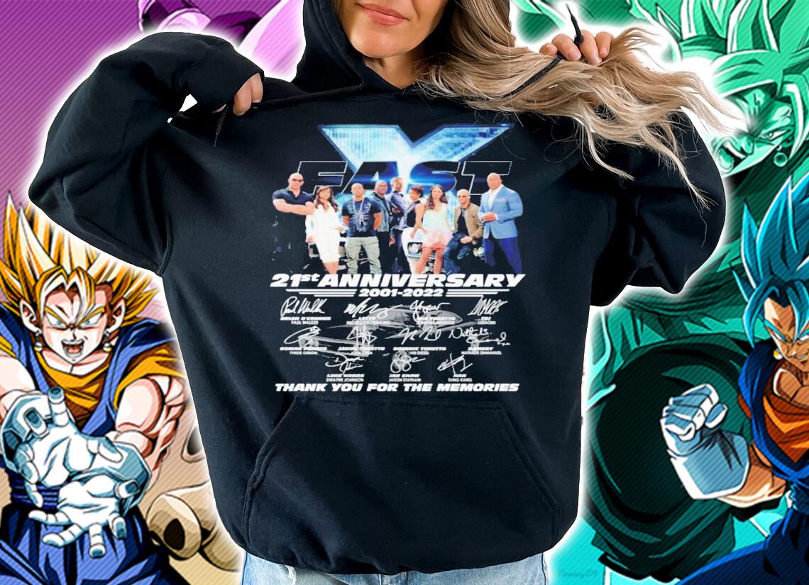 Fast And Furious 21st Anniversary 2001 2022 Thank You For The Memories Signed t-shirt hoodie