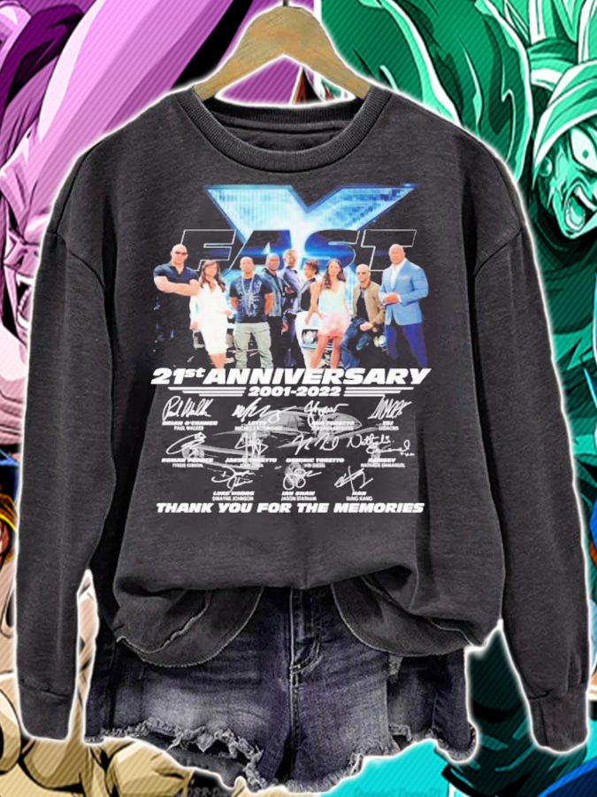 Fast And Furious 21st Anniversary 2001 2022 Thank You For The Memories Signed t-shirt sweatshirt