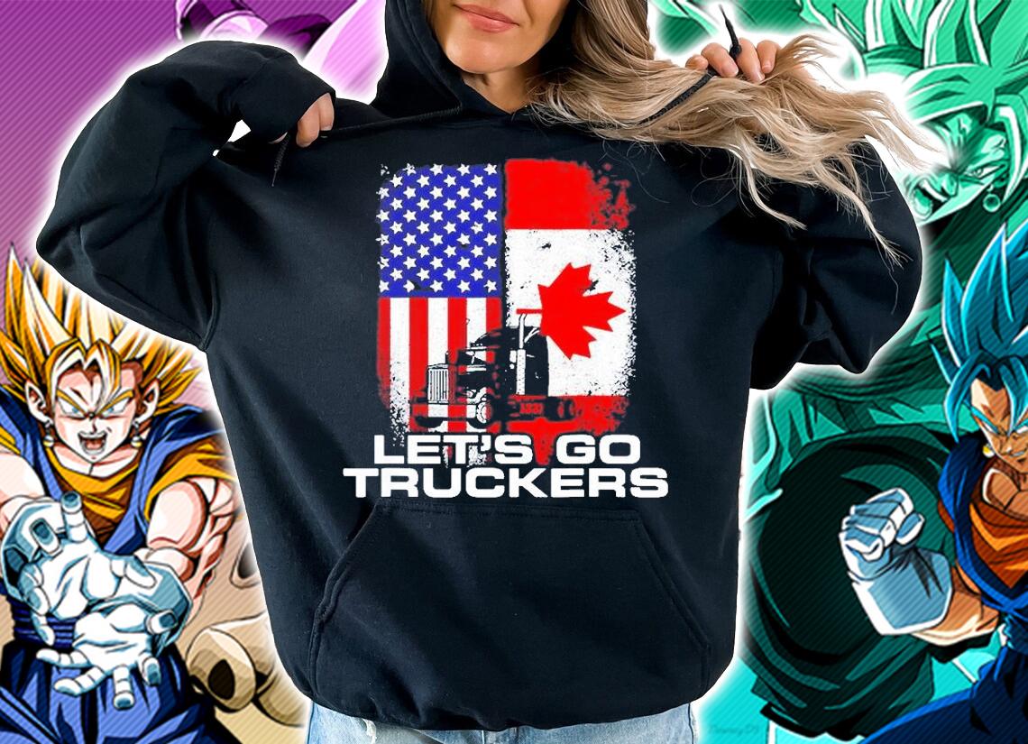 Freedom Convoy Lets Go Truckers Mandate Support American Flag Canada t-shirt hoodie