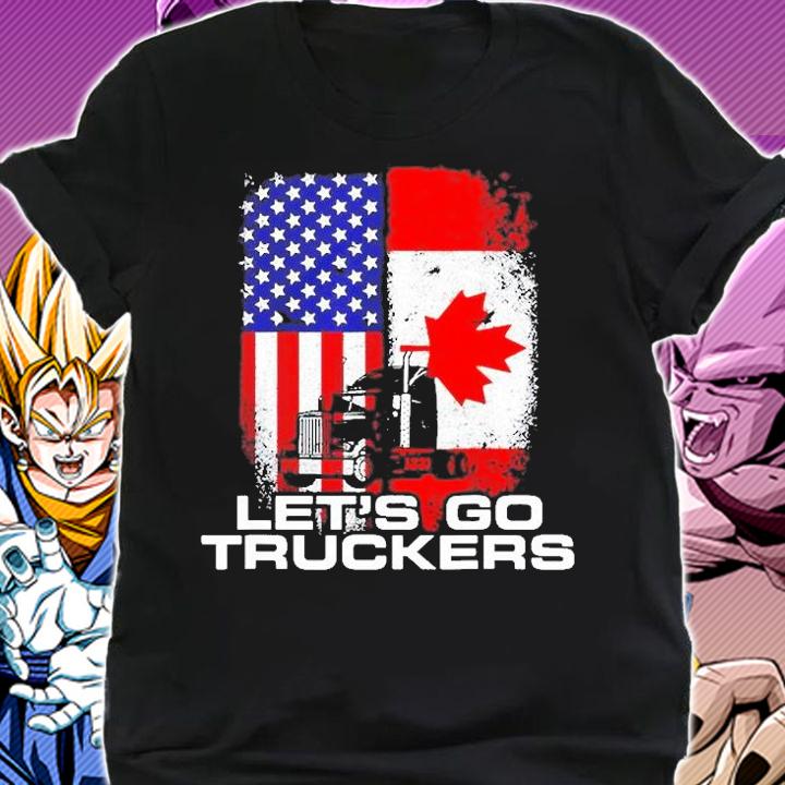 Freedom Convoy Lets Go Truckers Mandate Support American Flag Canada t-shirt shirt