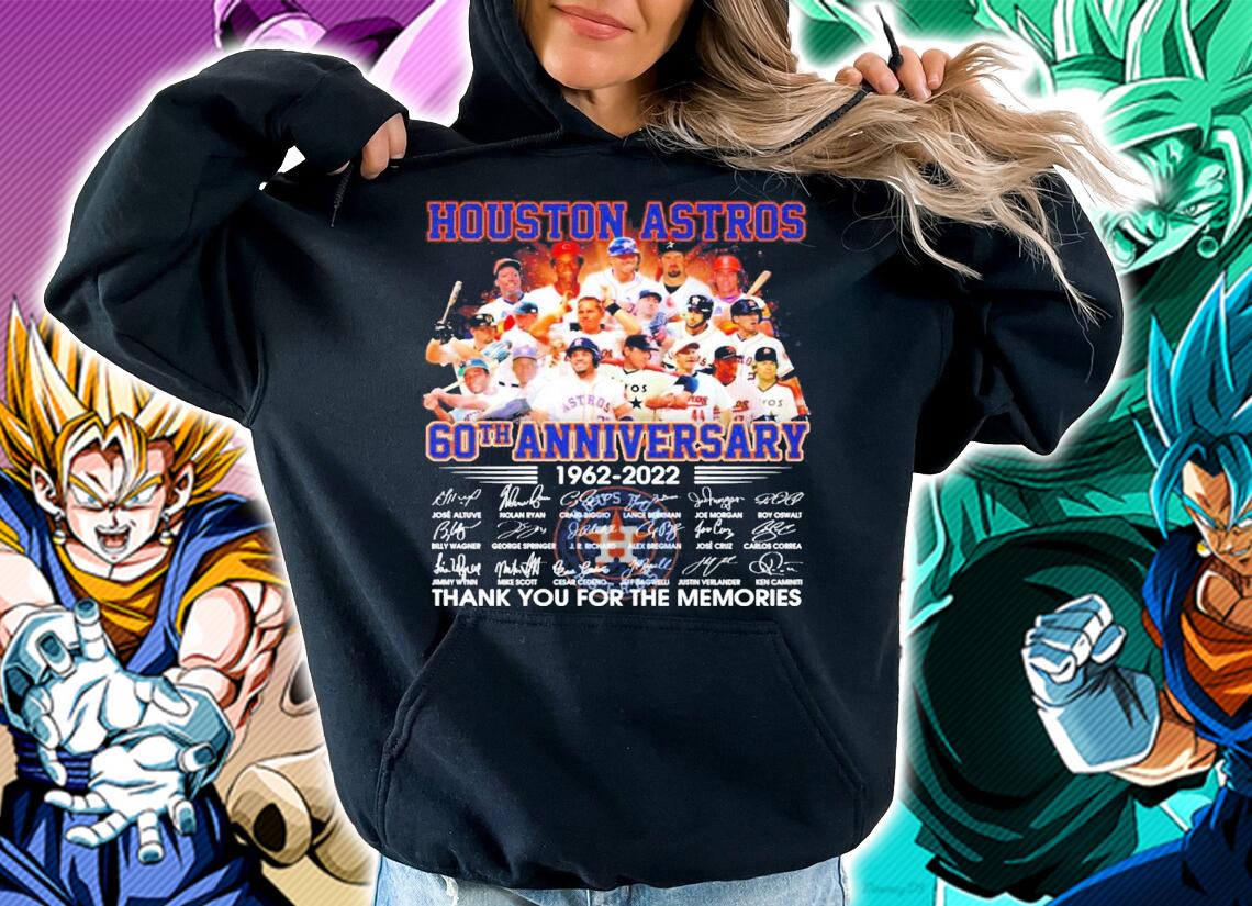 Houston Astros 60th anniversary 1962 2022 signatures thank you t-shirt hoodie