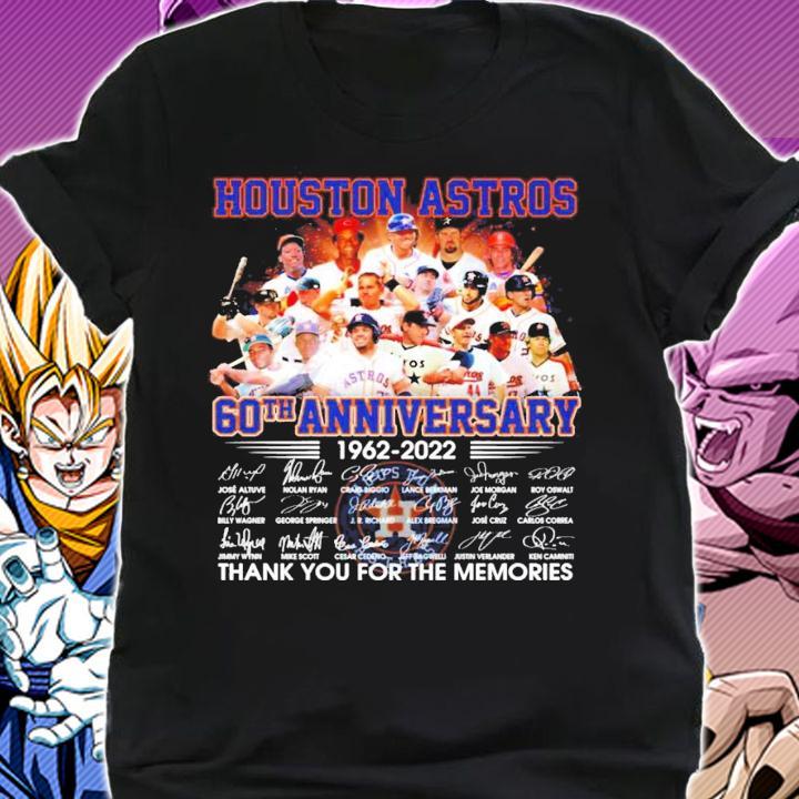 Houston Astros 60th anniversary 1962 2022 signatures thank you t-shirt shirt