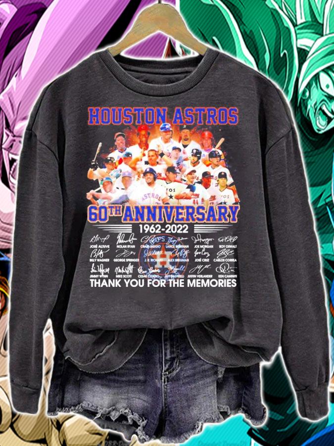 Houston Astros 60th anniversary 1962 2022 signatures thank you t-shirt sweatshirt