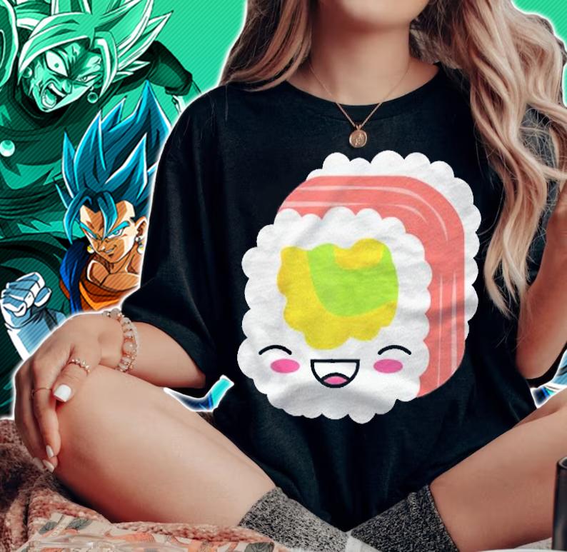 Kawaii So Cute Sushi Funny Anime Food Costume Shirt woman shirt