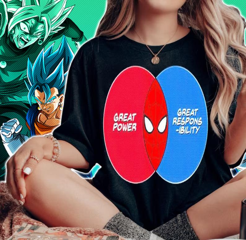Spider-Man Great Power Great Responsibility Shirt woman shirt