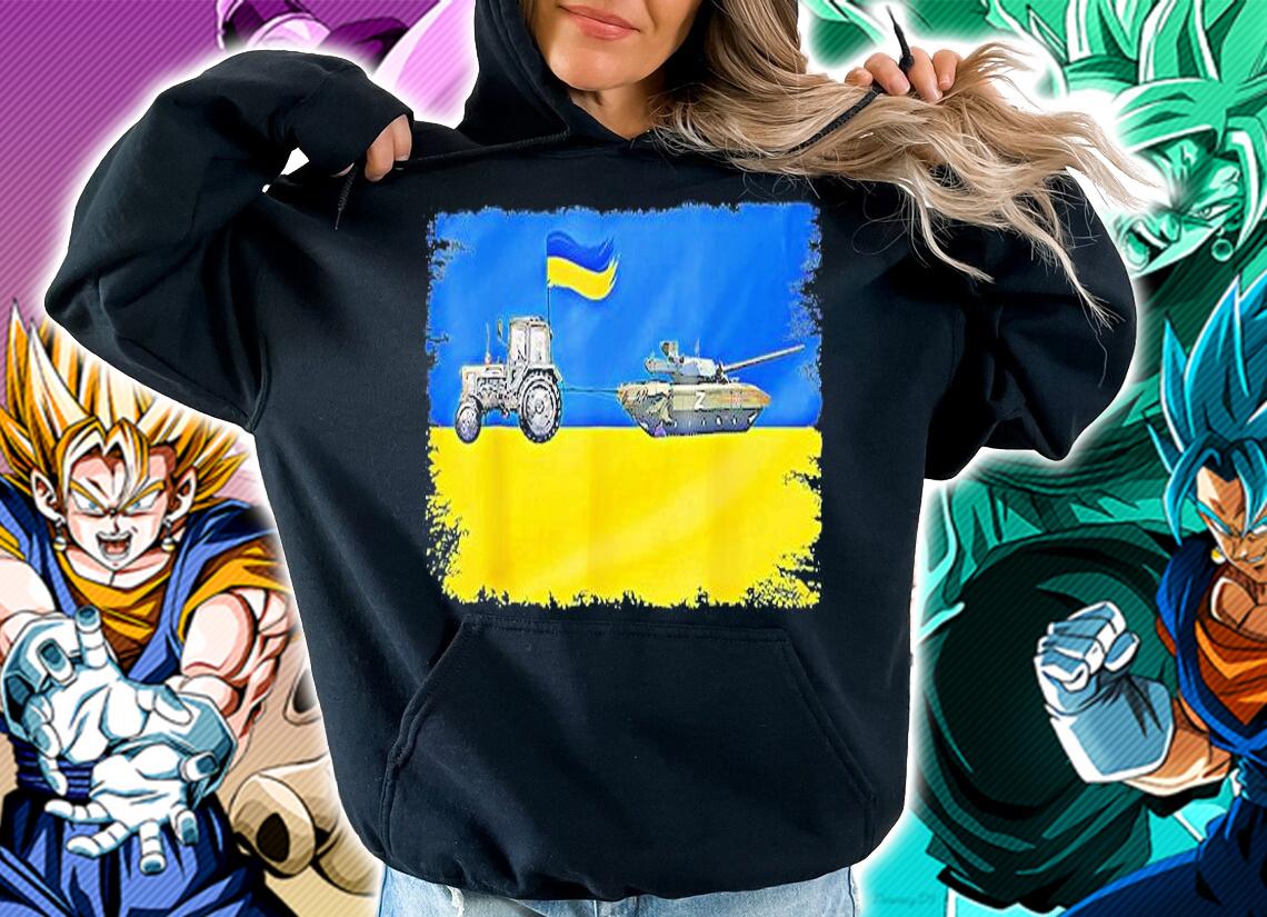 I Stand With Ukraine Ukrainian Farmer Steals Tank Love Ukraine T-Shirt hoodie