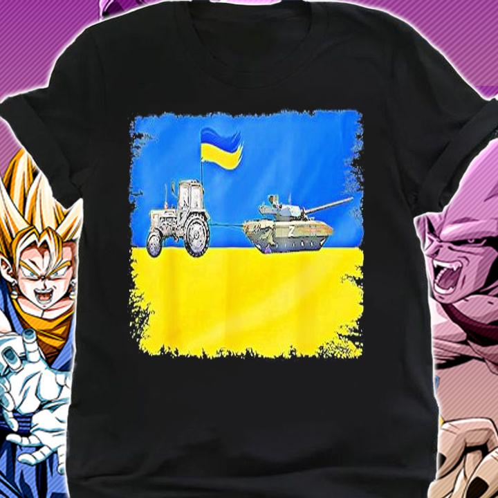 I Stand With Ukraine Ukrainian Farmer Steals Tank Love Ukraine T-Shirt shirt