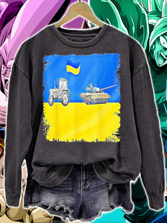 I Stand With Ukraine Ukrainian Farmer Steals Tank Love Ukraine T-Shirt sweatshirt