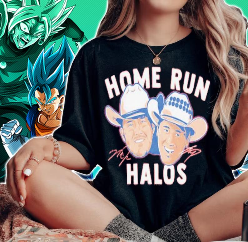 Mike Trout and Shohei Ohtani home run Halos signatures shirt woman shirt