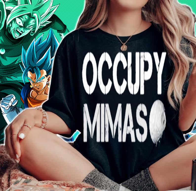 Occupy Mimas Saturn Moon Solar System Astronomy Space T-Shirt woman shirt