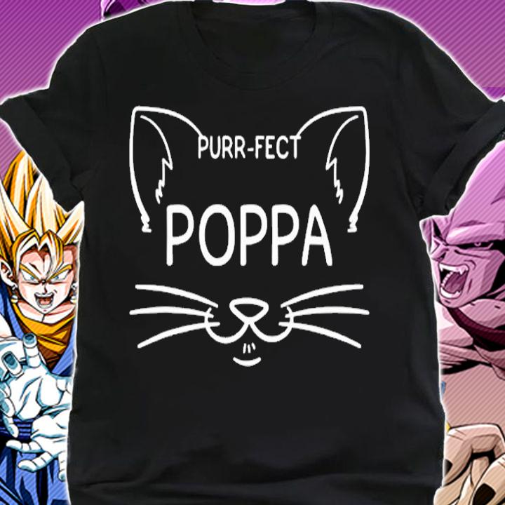 Purr Fect Poppa Funny Cat Lover Father Daddy Kitten Owner T-Shirt shirt