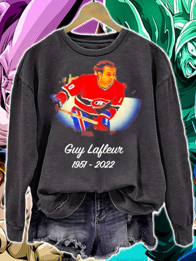 RIP Guy Lafleur Flower Hockey Hall Of Fame 1951 2022 T-Shirt sweatshirt