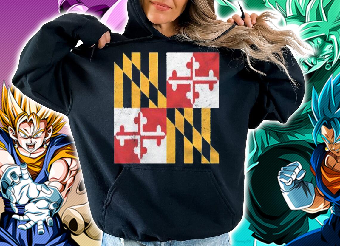 State Of Maryland Distressed Flag Gift Raglan Baseball Shirt hoodie