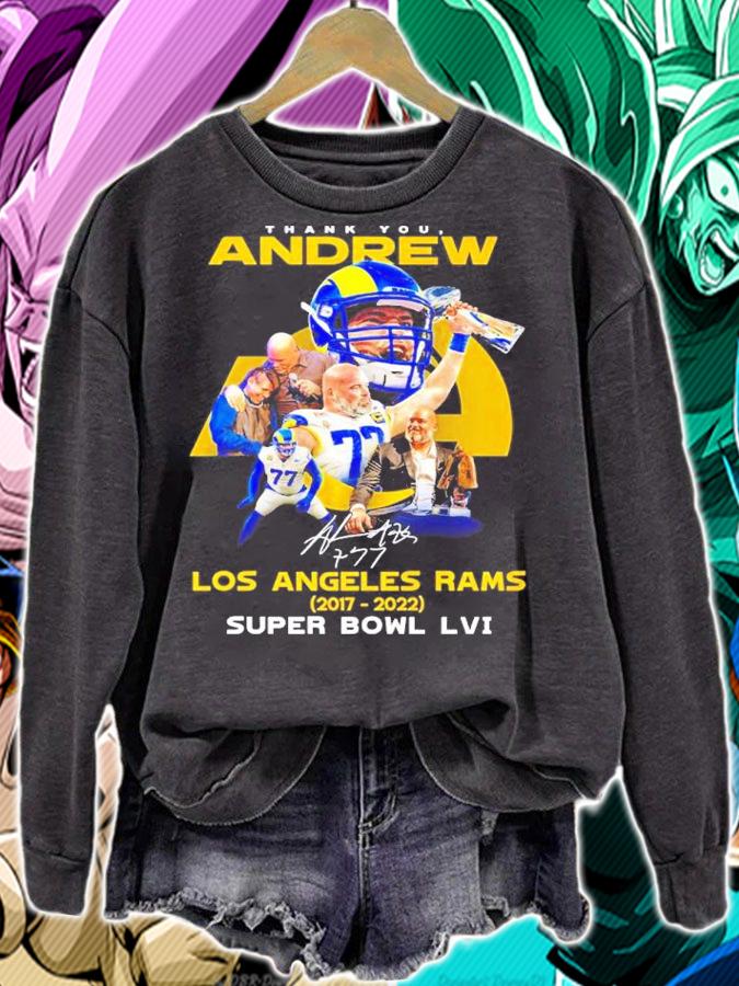Thank you Andrew Whitworth Los Angeles Rams Super Bowl LVI Signature t-shirt sweatshirt