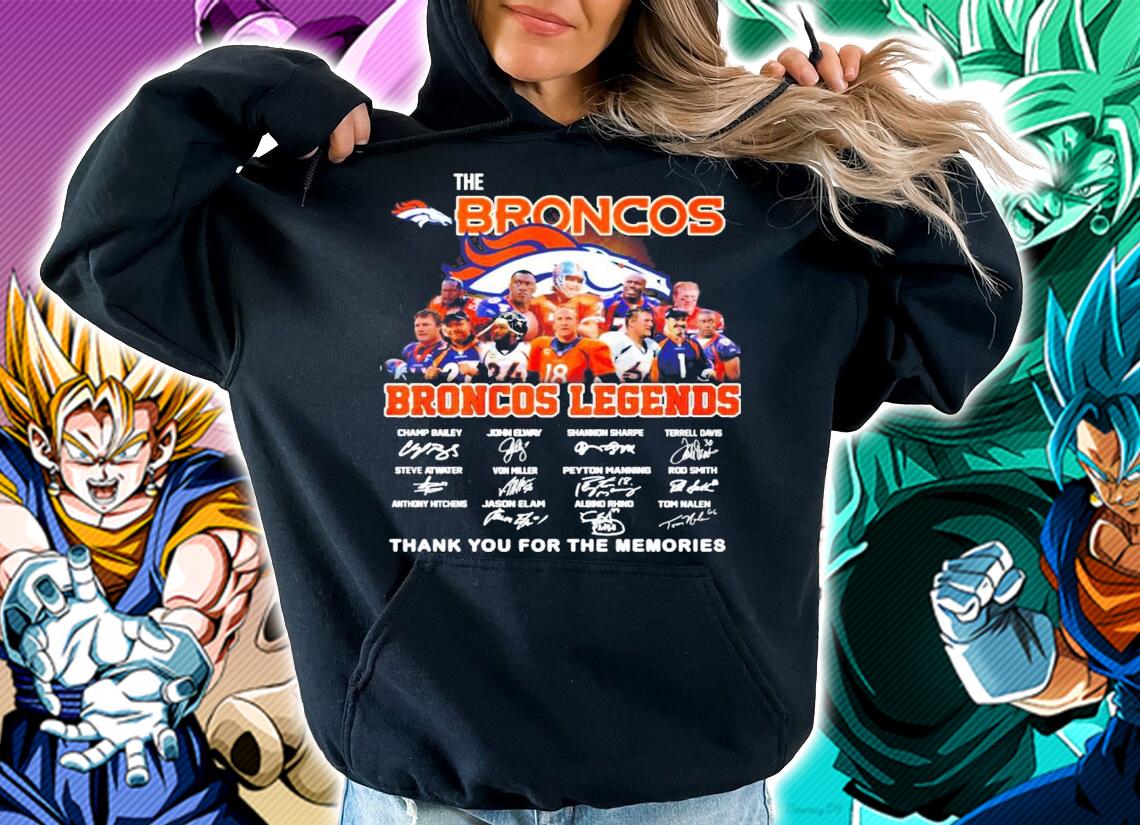 The Broncos Denver Broncos Legends Signatures Thank You For The Memories t-shirt hoodie