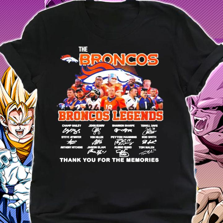 The Broncos Denver Broncos Legends Signatures Thank You For The Memories t-shirt shirt
