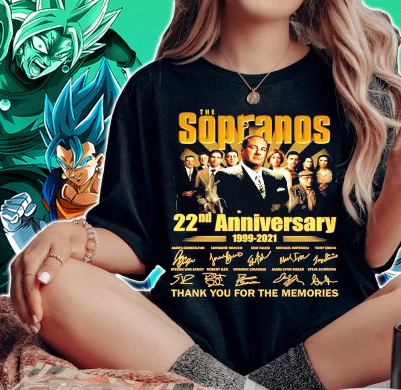The Sopranos 22nd Anniversary 1999 2021 Thank You For The Memories Signatures t-shirt woman shirt