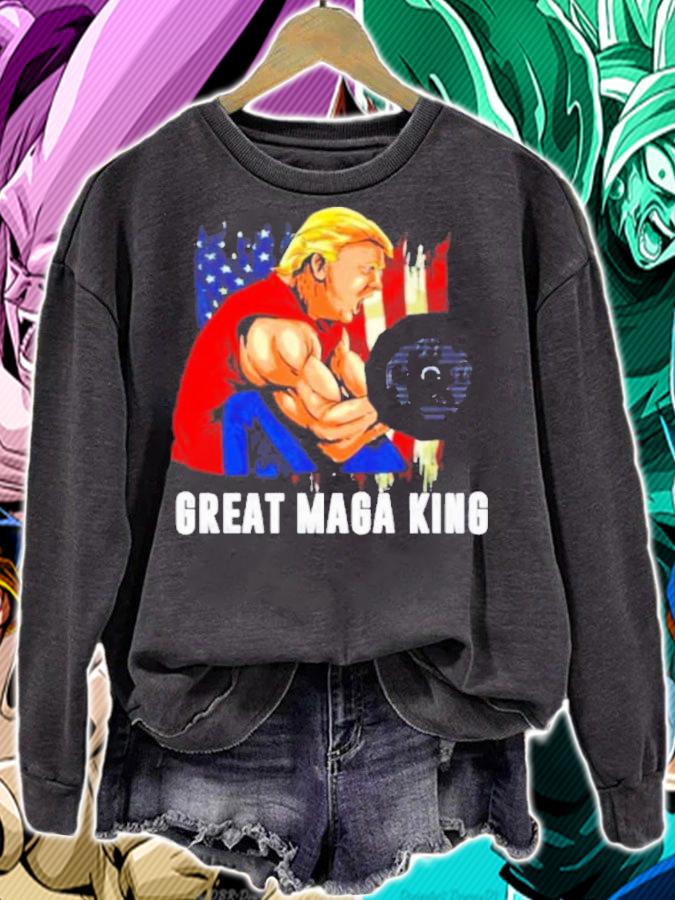 Trump Muscle Old The Great Maga King Ultra Maga Patriotic Flag US Shirt sweatshirt