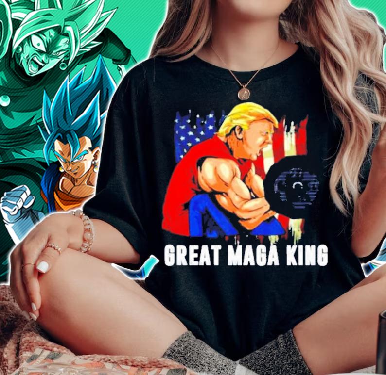 Trump Muscle Old The Great Maga King Ultra Maga Patriotic Flag US Shirt woman shirt
