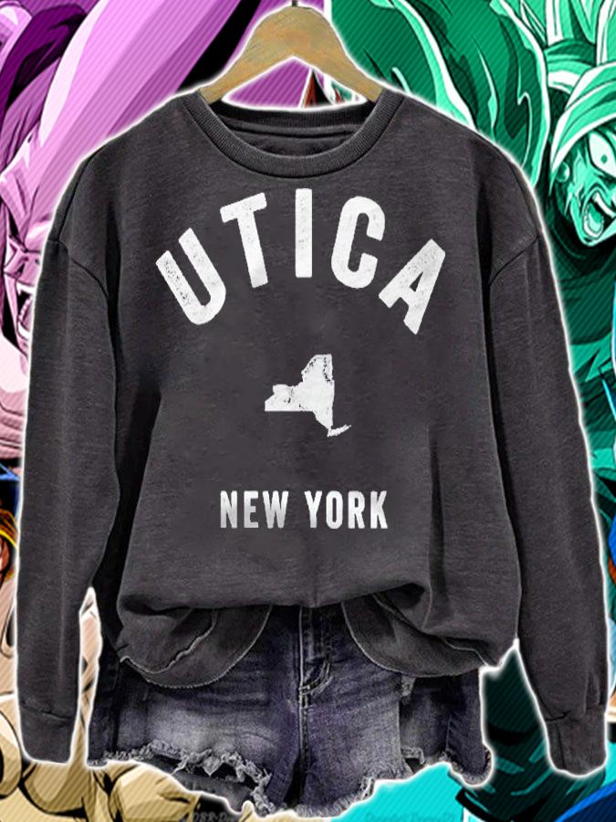 Utica New York Ny Vintage 70S Athletic Sports Design Shirt sweatshirt