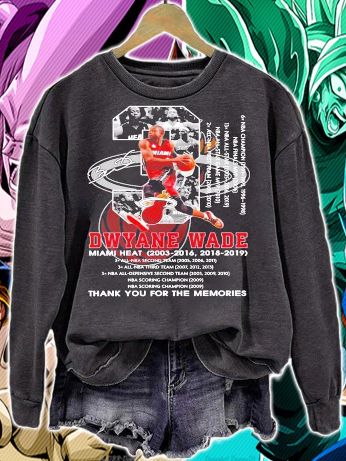 3 Dwyane Wade Miami Heat 2003 2016 2018 2019 signature t-shirt sweatshirt