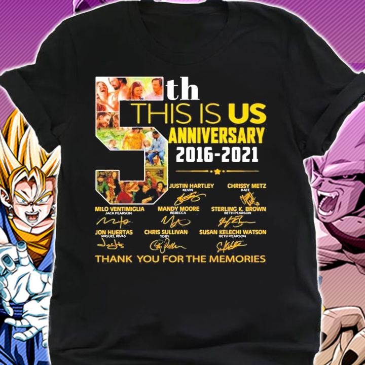 5th this is us anniversary 2016 2021 signatures t-shirt shirt