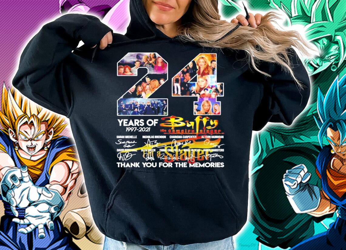 24 years of 1997-2021 Buffy the vampire slayer signatures t-shirt hoodie