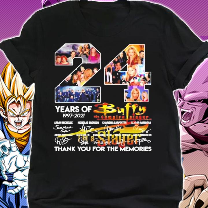24 years of 1997-2021 Buffy the vampire slayer signatures t-shirt shirt