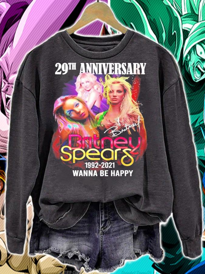 29 anniversary Britney Spears 1992-2021 Wanna Be happy signature t-shirt sweatshirt