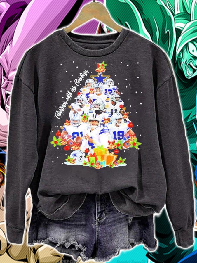 Christmas with my Dallas Cowboys tree shirt sweatshirt