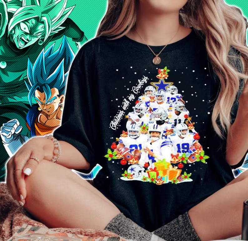 Christmas with my Dallas Cowboys tree shirt woman shirt