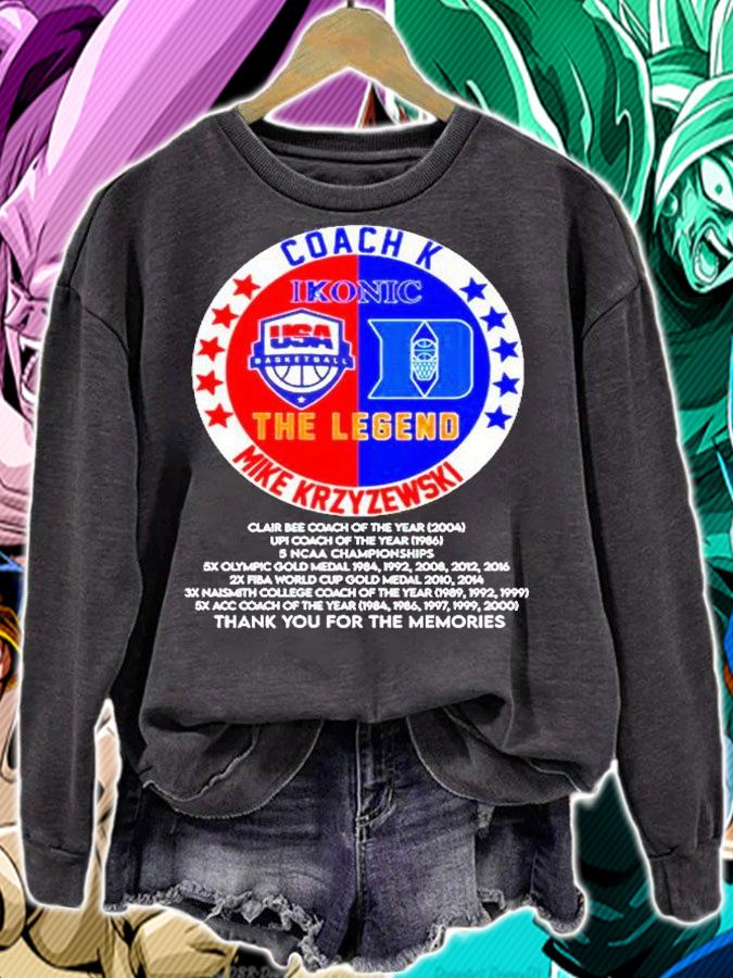Coach K Ikonic The Legend Mike Krzyzewski T-Shirt sweatshirt