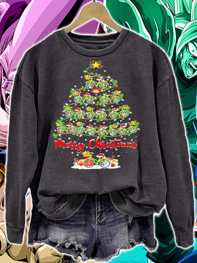 Cycling Christmas Tree Shirt sweatshirt