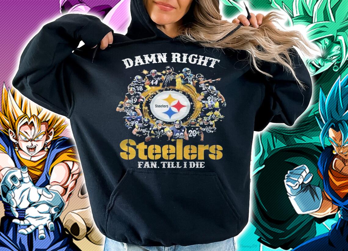 Damn right Pittsburgh Steelers fan till I die signatures shirt hoodie