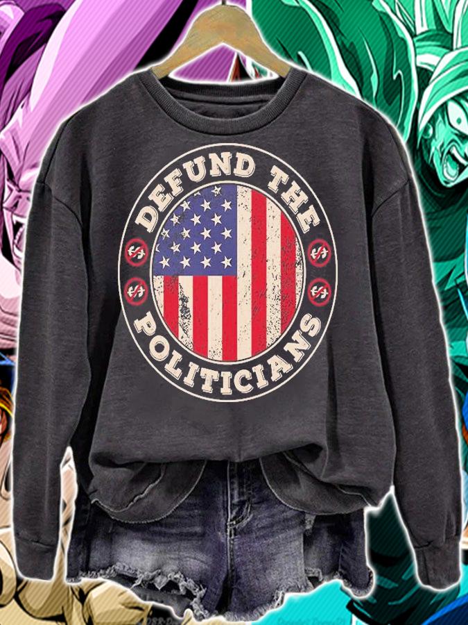 Defund The Politicians Funny Conservative Anti Biden Retro T-Shirt sweatshirt