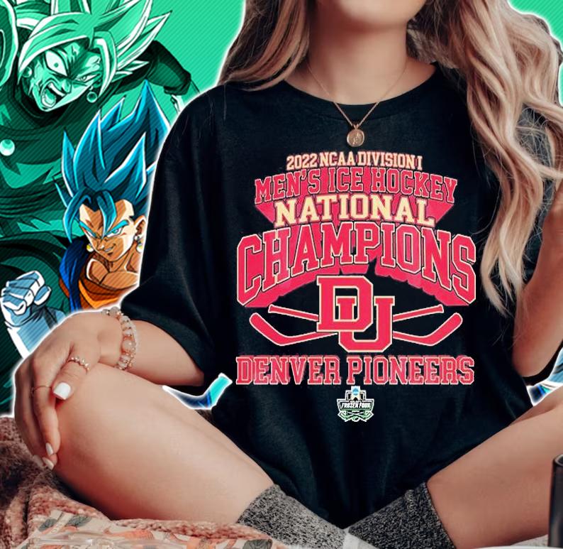 Denver Pioneers 2022 NCAA Division I Men's Ice Hockey National Champions Frozen Four T-Shirt woman shirt