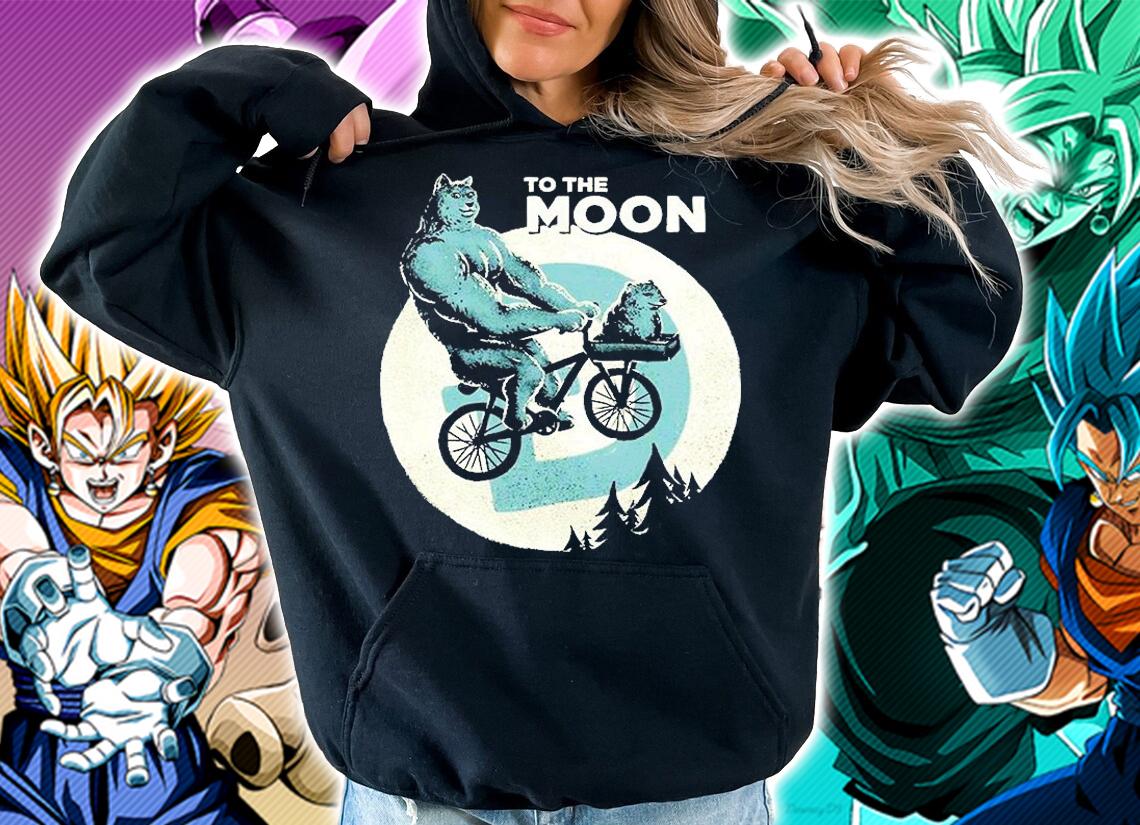 Dogecoin  To The Moon Funny Shiba Inu Doge Flying To The Moon T-Shirt hoodie