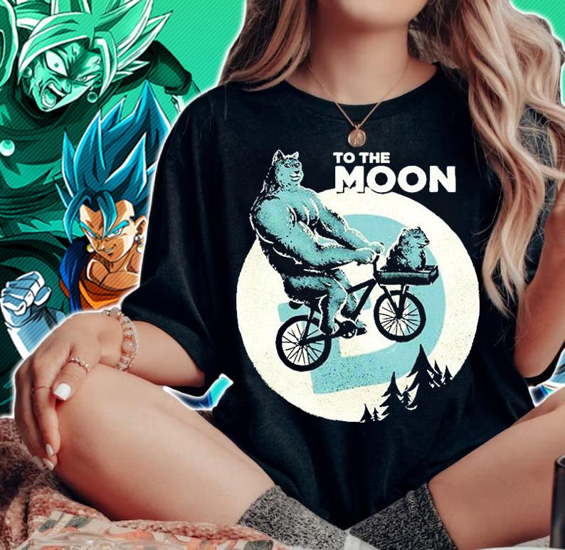 Dogecoin  To The Moon Funny Shiba Inu Doge Flying To The Moon T-Shirt woman shirt