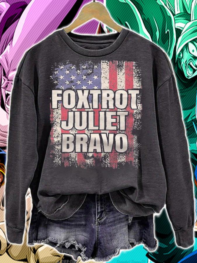 Foxtrot Juliet Bravo FJB Anti Biden USA Flag Vintage T-Shirt sweatshirt
