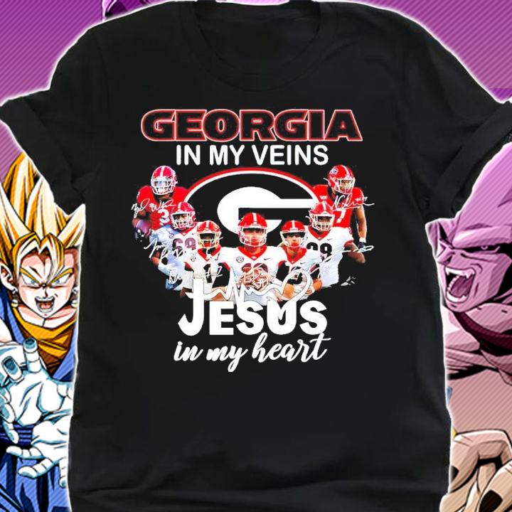 Georgia Bulldogs in my veins Jesus in my heart signatures shirt shirt