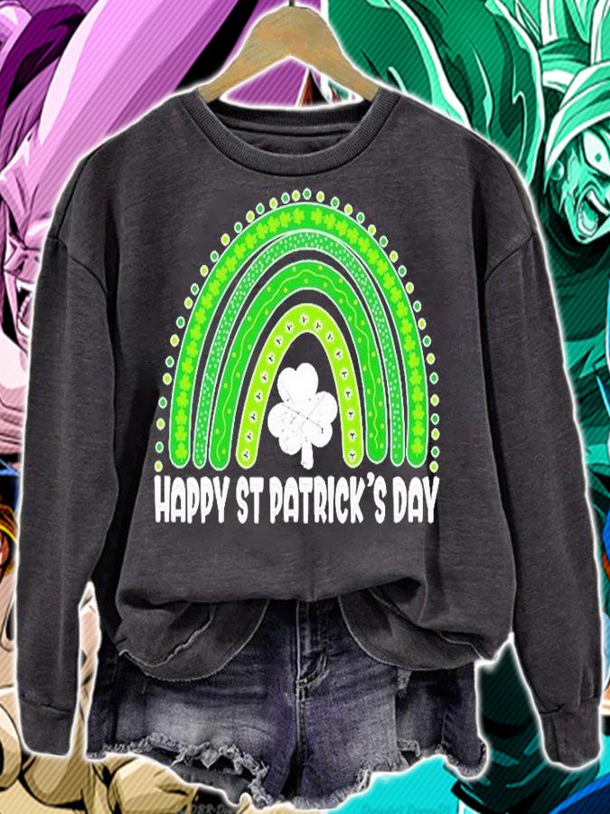 Happy St Patricks Day Rainbow Irish Shamrock Leprechaun T-Shirt sweatshirt
