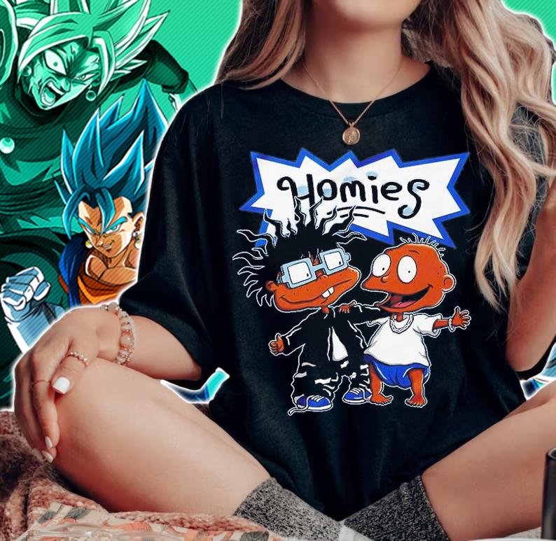 Homies Rugrats Match Jordan 5 Retro Racer Blue T-Shirt woman shirt